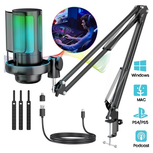 Gaming mikrofon mit arm rgb - mit,