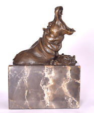 Bronze Zwei Nilpferde Jugendstil Bronzefigur Nilpferd Flusspferd Hippopotamus