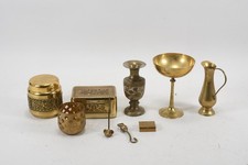 Q15K44- Konvolut Messing ua Zigarettenspender Kelch Kännchen Vase Dose