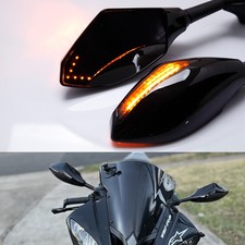 Motorrad Rückspiegel mit LED Blinker für Yamaha YZF R1 R3 R6 R6S FZ6 FZ1 R600