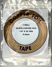 Tiffanytechnik    EDCO - Kupferfolie 1/4" black 6,4 mm  36 YDS  ca. 33 Meter