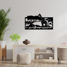 Moderne afrikanische Holzgiraffe Wandkunst - einzigartiges Safari-Dekor für jeden Raum