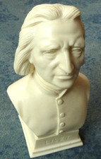 Büste Figur Statue Deko: Franz Liszt, 145 mm, Alabaster, wie neu