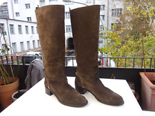 SALVATORE FERRAGAMO Schuhe Stiefel Leder Nieten Braun Italy Gr.40,5(US10) Neuw