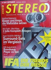 STEREO 9/01.ELAC CINEMA 1S SUP 101,SONY SAVE 705,DYNAUDIO TEMPTATION,SONY SCD333