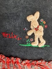 Plüsch Hase FELIX Patchwork Spiegelburg Rock Tartan KARO Tasche Rüsche WARM 116