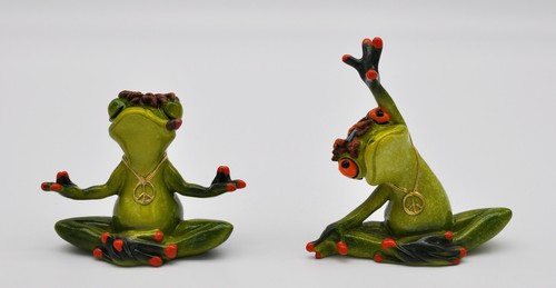 Frosch yoga hippie hellgrün - yoga,