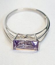 Schmuck Ring Weißgold 375 Diamant Amethyst RW20 Ä4789