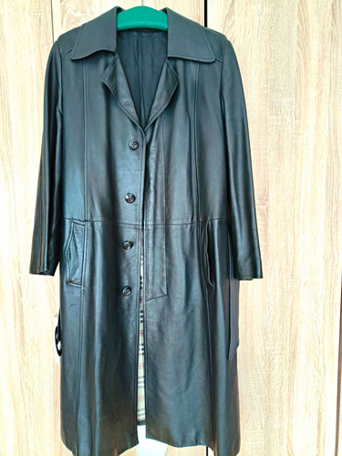 Damen ledermantel schwarz lang - damen,