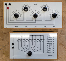 1x Widerstand Dekade, 1x Kondensator Dekade, Schule, Lehrmittel, Physik