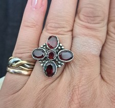 Granatring In 925 Silber