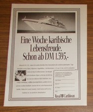Seltene Werbung Royal Caribbean MAJESTY OF THE SEAS Karibik Kreuzfahrt 1993