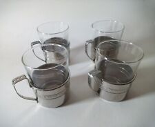 Vintage WMF- 4 Stück Teegläser Teeglashalter - inklusive Gläser - 3x Schott Glas