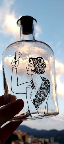 Vintage leerflasche für - vintage,