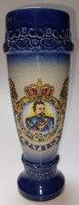 König Ludwig II Keramik Weißbierglas Handarbeit selten Top Zustand