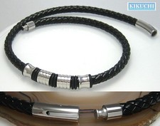 Edelstahl Leder Halsband