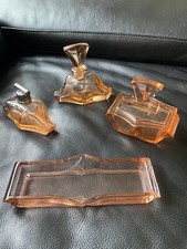 Frisierkommode Set Bleikristall lachs Antik 30er Jahre