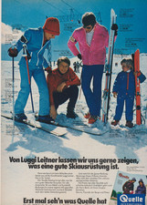 Original Werbung der 70er Jahre Versandhaus Quelle Angebot Skiausrüstung
