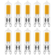 10 x Osram LED Glas Stiftsockellampe 2W = 20W G9 COB klar 200lm warmweiß 2700K