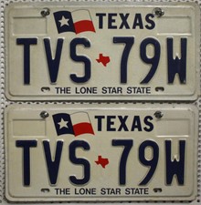 Texas Nummernschilder USA Paar Kennzeichen Schilder US License Plates Pair TVS