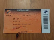 Used Ticket Niederlande Netherlands 2023/24 FC Volendam vs Feyenoord Rotterdam