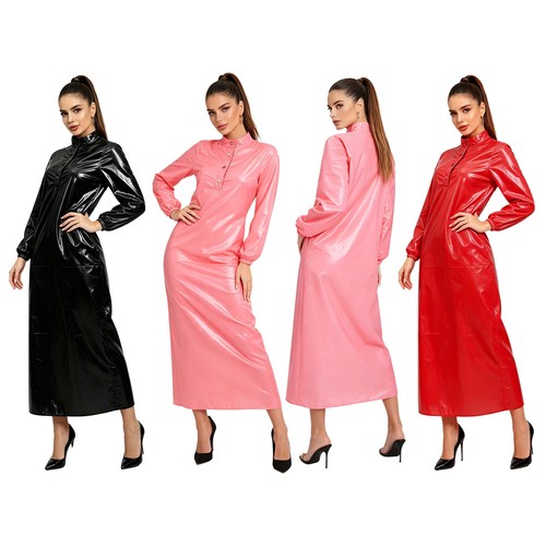 Damen lack leder kleid - damen,