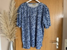Colours Special Damen Blusentop ~ Gr. 50 52 blau florales Design ~ Tunika Shirt