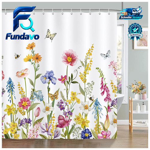Duschvorhang bunte blumen - bunte,