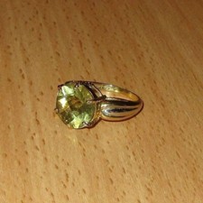 damen echt gold ring 333 Gr. 17 mit Prasiolith