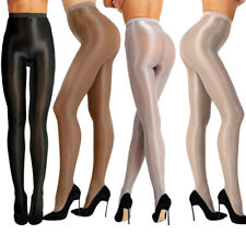 DE Damen Strumpfhose Glossy Glänzend Hosen Reißverschluss Strümpfe Tights 