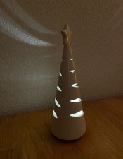 Valentino Keramik Weihnachtsbaum Weihnachtsdeko LED Licht weiß Leuchtend Deko