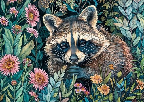 Puzzle waschbär in - puzzle, (1000