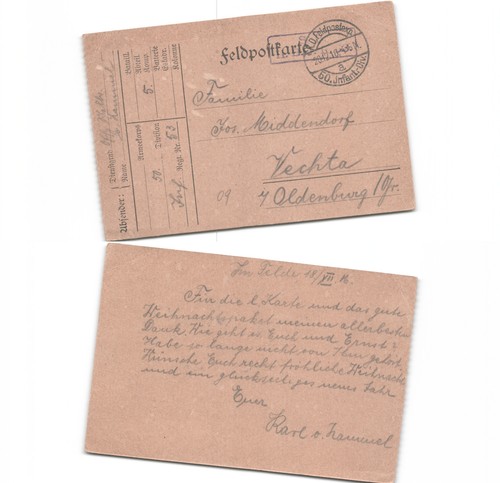 Feldpostkarte nach - ,