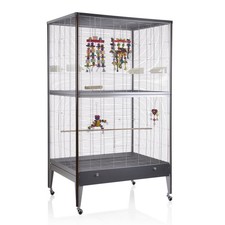 Sittich Vogelkäfig Happy Home 99 B Antik-Platinum/Oak von Montana Cages