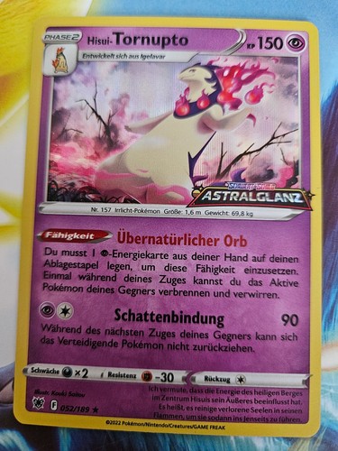 Pokémonkarte hisui tornupto - pokémonkarte, hisui-tornupto