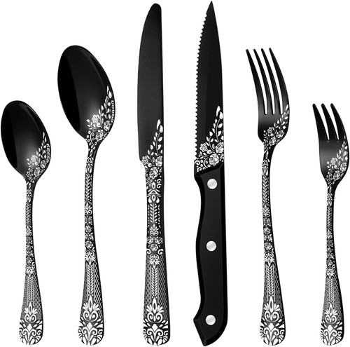 Besteckset teilig schwarz - besteckset,