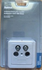 Hama Classic Antennen-/ SAT-/ BK-Dose HDTV Twin-Enddose Aufputz Weiß