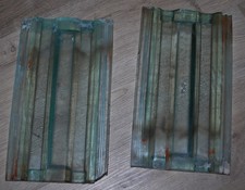 Zwei alte Dachziegel aus Glas von 1928 22 cm x 39 cm antik vintage