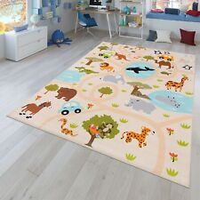 Kinderteppich Babyzimmer Teppich Kinderzimmer Rutschfest Tiere Weltkarte Autos