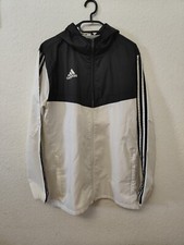 Adidas Tracksuit Jacket White Black Windbreaker Full Zip