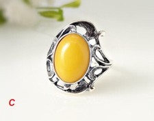 Bernstein Ring Silber 925 gelb