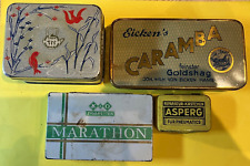 Alt Zigaretten Caramba Marathon Asperg Fahrrad Tee Blechdose Leer 1900-45 6-14cm