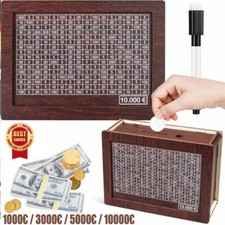 Spardose aus Holz mit Zahlen