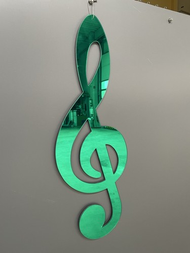Spiegelschild musiknote neu - spiegelschild,