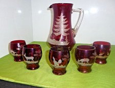 Krug Karaffe  rot mit 5