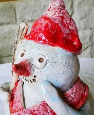 Schneemann Keramik Unikat Weihnachten Deko Winter Weihnachten