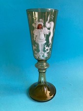 Alter Pokal Jugendstil Kelch Glas handbemalt Adliger Wappen Tirol Biedermeier