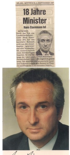 Autogramm hans eisenmann - eisenmann, mdl