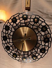 Weimar Electronic VEB DDR Produktion Uhr Analog Wanduhr Schmiedeeisen Messing