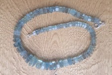 Seltenes Beryll Aquamarin Kristallcollier  D ca. 6-16 mm, 300 ct 